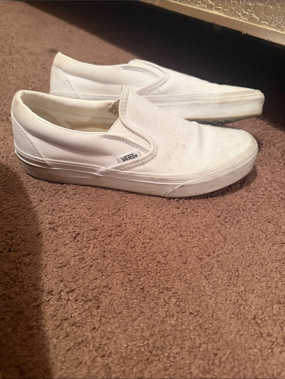 Vans White Canvas Slip-On Loafers